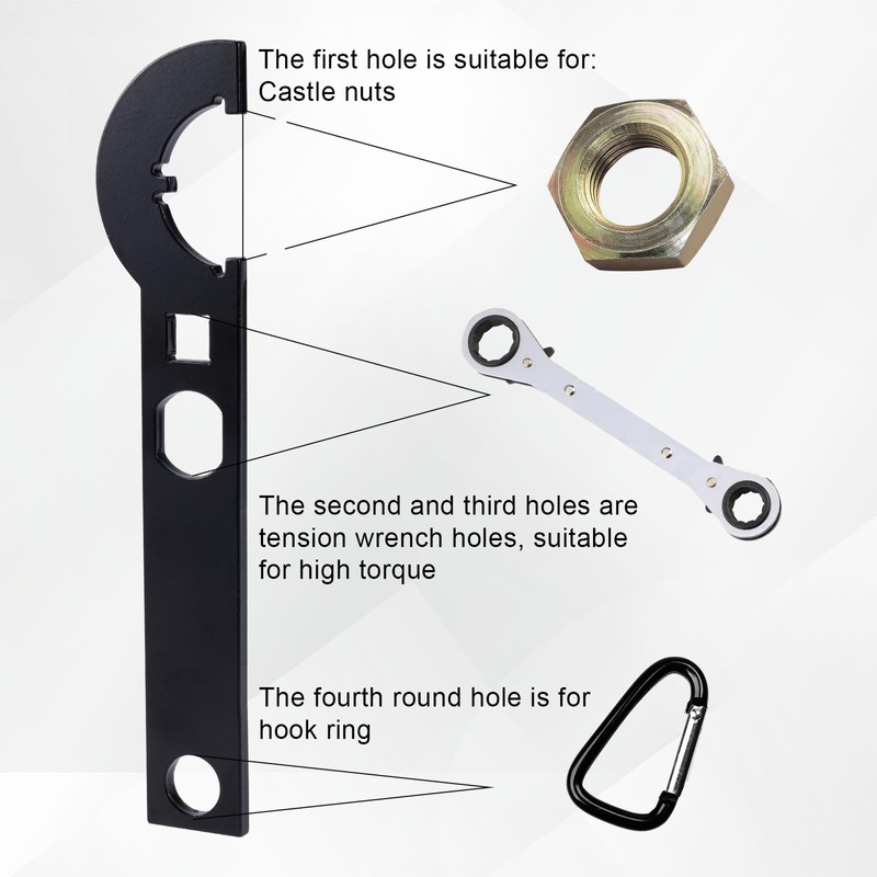 PEUTIER Multifunctional Buffer Tube Nut Wrench, Carbon Steel Armorer Wrench