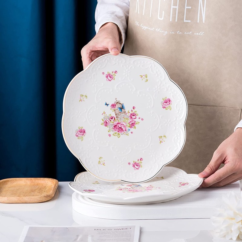 YBK Tech Bone China Dessert Plate Ceramic Plate for Breakfast