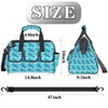 Quatrefoil Turquoise Teal 14 Pockets Tool Bags Heavy Duty Wide