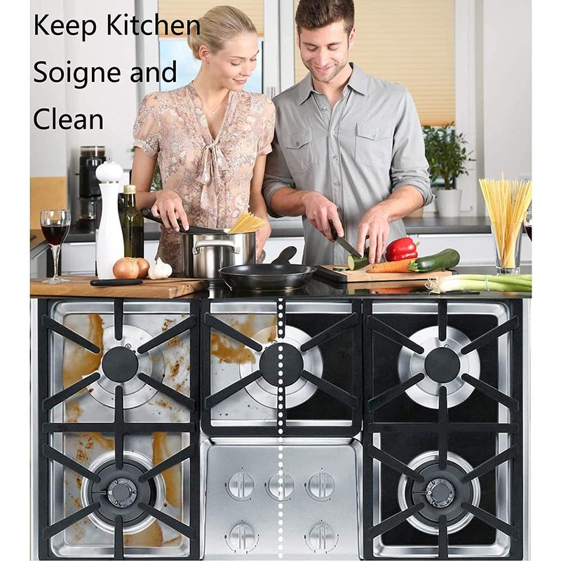 8pcs Gas Hob Range Protectors Reusable Kitchen Stove Burner Covers