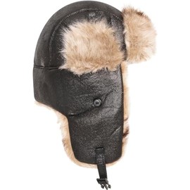 Unisex Winter Trapper Russian Hat,Men Women Ushanka Black Trooper Aviator Hat Ear Flaps,Warm Faux Fur Hat,Waterproof Snowproof Windproof Hunting Hat for Outdoor Skiing Skating (UK, Alpha, M, Black)
