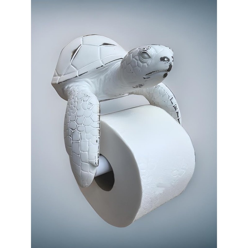 Sea Turtle Wall Mount Toilet Paper Roll Holder Rustic Beach