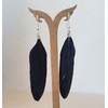 Black Feather Earrings - Handmade