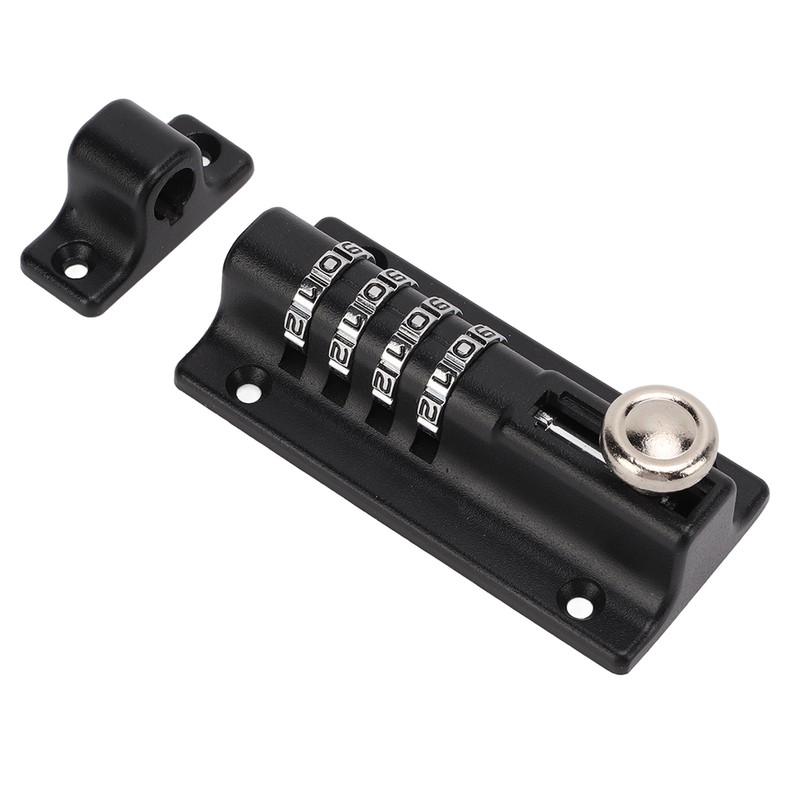 Combination Latch Lock 4 Digit Black Anti Theft Waterproof for