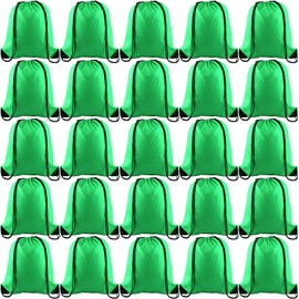 PLULON Drawstring Backpack Bags Bulk String Backpack Cinch Sack Pull Sport Gym Backpack Bags for Yoga Traveling Outdoor Sport (25, Green)