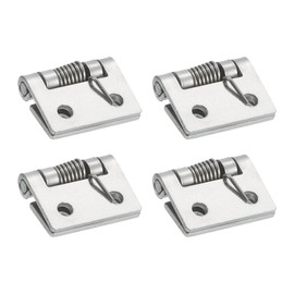 sourcing map 4Pcs Spring Hinge, 1" Length 304 Stainless Steel Spring Loaded Hinges, Self-Closing Cabinet Hinges for Left and Right Hand Doors Cabinet Closet DIY Hardware, Silver (Exterior)