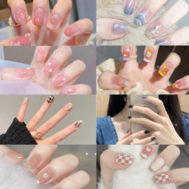 8 sheets 112 stickers gel nails, just stick, nail seal, hand stick, gel nails, 3D three-dimensional feel, hardened gel nail stickers, long lasting home nail stickers, no smell, nail design, fall and