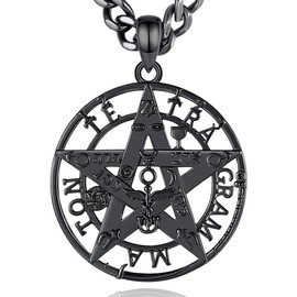 CELESTIA Supernatural Rotating Pentagram Chain Women's Tetragrammaton Jewellery Silver 925 Spiritual Esoteric Gifts Women Men Amulet, Sterling Silver Stainless Steel, Not Applicable