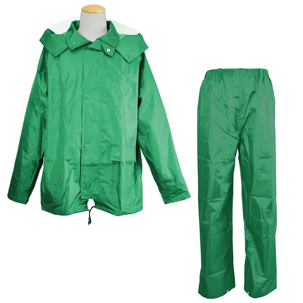 Koyanagi M-100 Working Rain Suit, Water Resistance: 65.6 ft (20000 mm), Fully Mesh Lined, Double-layered Sleeves, Reflective Line, turoquoise