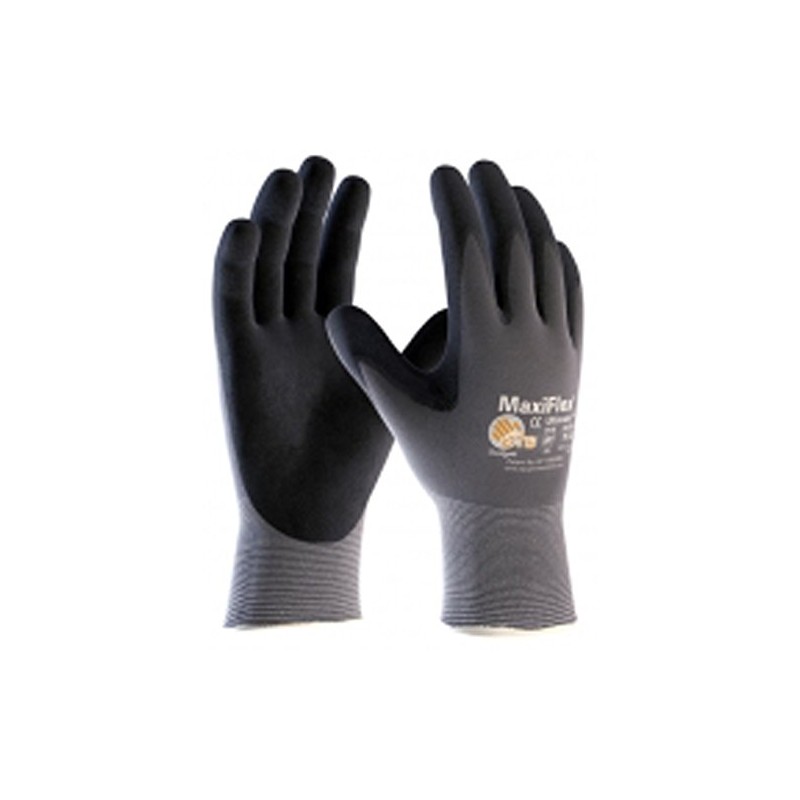 3 Pair MaxiFlex Ultimate nitrile foam palm coated work gloves,