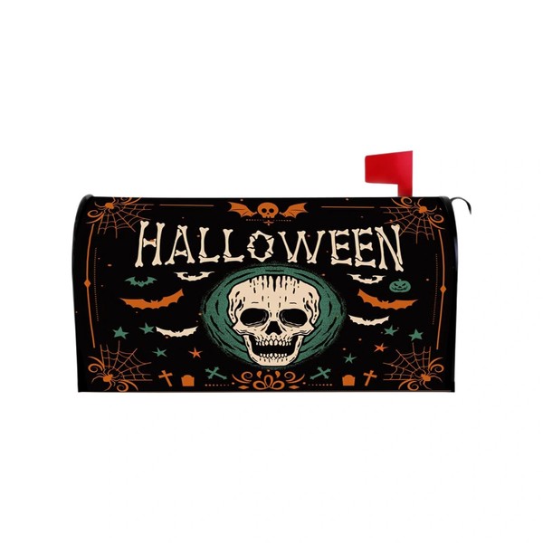 Halloween Magnetic Mailbox Cover, Skull Pattern Mailbox Cover Magnetic Standard