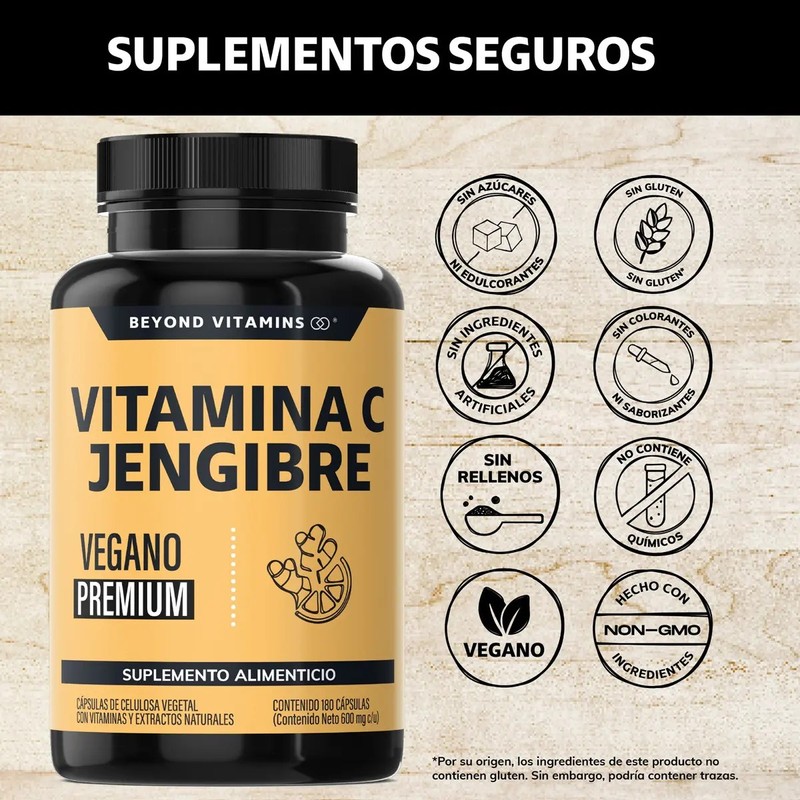 Vitamina C Capsulas Potenciada Con Antioxidantes Y Anti-inflamatorios, Jengibre, Equinácea,
