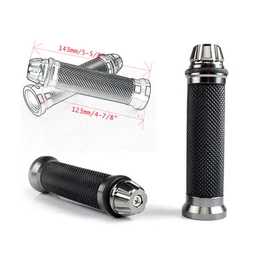 Karun Feel! Motorcycle Grip Left and Right Set Aluminum Bar End 22.2mm Custom (Gunmetal) Color: Gunmetal