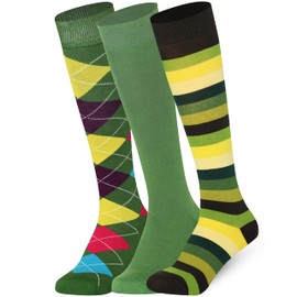 Mysocks Knee High Socks for Women and Men - Breathable Combed Cotton Seamless Toe Argyle Plain Unisex Long Socks - Casual Golf Knee Length Socks