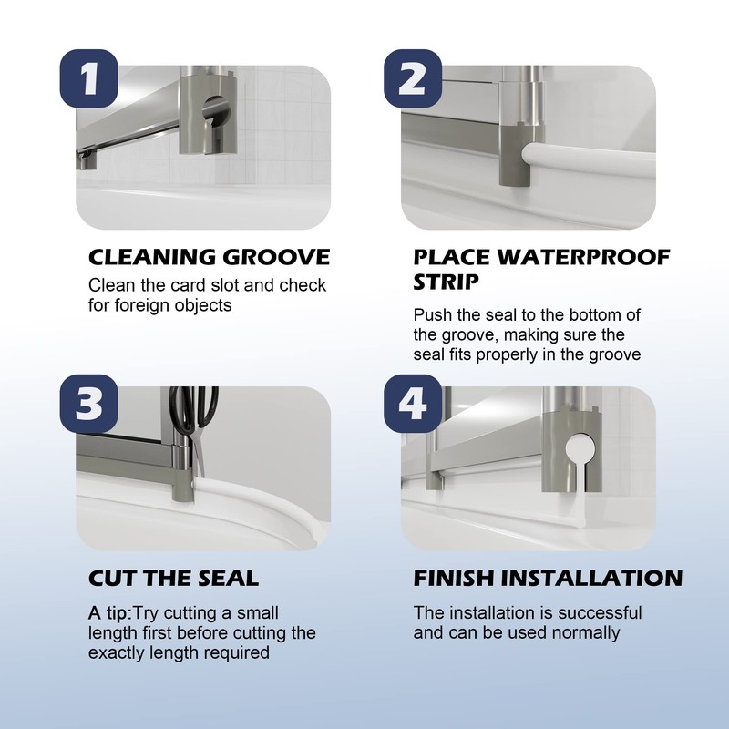 HNNHOME Soft Shower Screen Seal Strip for Folding Doors (2.2