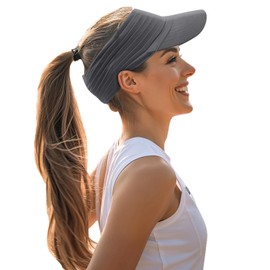 YAMEE Visor Cap Women's Elastic Sun Protection Breathable Sun Hats for Men Women in Spring Summer Quick-Drying Sun Visor Men Lightweight Soft Beach Sun Visor Women's UV Protection Outdoor, darkgray