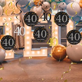 12 PCS 70th Birthday Hanging Swirls Decorations for Boys Girls Happy 70th Birthday Streamers Party Decorations Seventy Hanging Swirl Sparkling Celebration