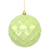 Vickerman 4.75" Celadon Shiny Diamond Bauble Christmas Ornament, Set of