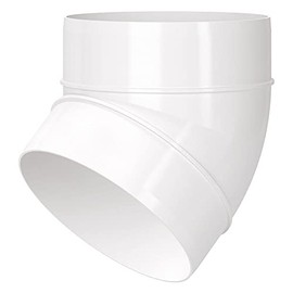 Fantronix 45 Degree Elbow Connector Bend 100mm - 4 inch Round Plastic Ducting Joint to Connect Round Duct Pipe or Flexible Hose Ventilation Pipe