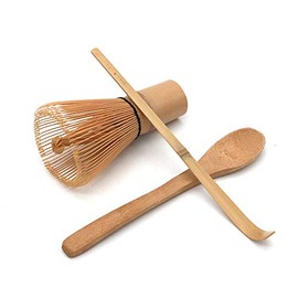 POFET Handmade Japanese Tea Ceremony Set Bamboo Matcha Tea Whisk, Tea Scoop and Small Tea Spoon 3PCS/SET