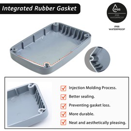 SuperInk PVC/ABS Plastic Dustproof Waterproof IP66 Electrical Junction Box 4.9 x 3.3 x 2.3 inch (125x86x62mm),with 4PK 20mm Outdoor Weatherproof Cable Glands