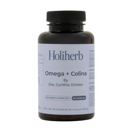 Holiherb Omega 3 con DHA 650mg + EPA 200mg y Colina 450mg | Con Metilfolato 400mcg | Apoyo Cerebral y Desarrollo Cognitivo