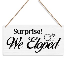 KongMoTree Rustic Wedding Sign 12x6 inch Wooden Wall Mount Decor Sign with Jute Rope