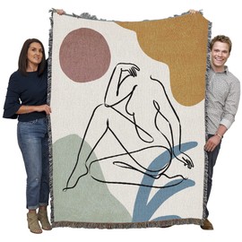 Pure Country Weavers Colorful Nude 2 Blanket by JJ Design House - Abstact Art - Gift Tapestry Throw Woven from Cotton - Made in The USA (72x54)