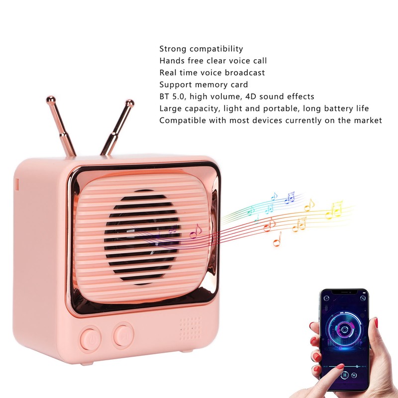 TV Shaped BT Speaker Wireless Lightweight Portable Mini Classic Style