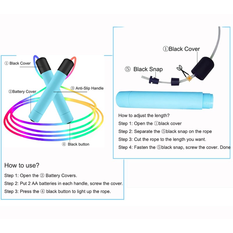 Kids Jump Rope for Girls Boys Color Changing, LED Light