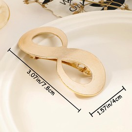 4 PCS Flat Hair Clips Simple Elegant Gold Metal French Clip Retro Frenchs Barrette Metal Hair Slides Elegant Grips Smooth Surface Hair Clips Oval Hair Accessories for Women Girls