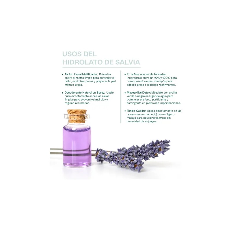 Hidrolato De Salvia 500ml Purificante, Seborregulador