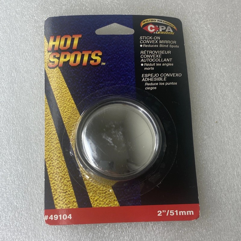 CIPA-USA HotSpot Mirror Blindspot Round CIPA 49104 Convex Adjustable Stick-On