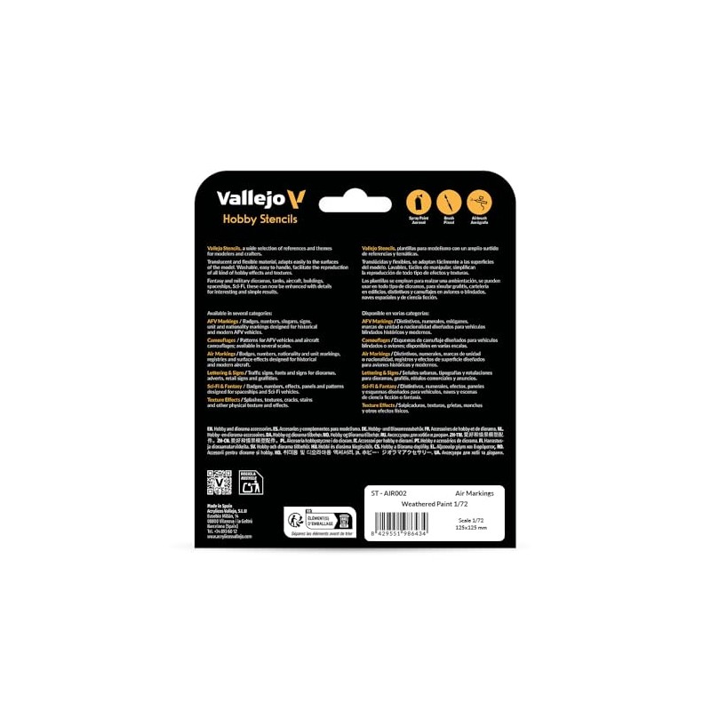 Vallejo VALST-AIR002 Scale Model Stencil Set
