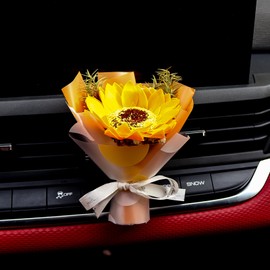 Cute Flower Bouquet Car Air Freshener Vent Clips and Adhesives For All Surfaces. Mini Bouquet Dried Flower For Car and Household Decoration Car Vent Clip Air Freshener Auto Interior Accessories