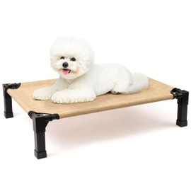 Heeyoo Elevated Dog Bed, Cooling Raised Pet Cot with Chew Proof Washable Breathable Mesh and Metal Frame, Portable Dog Cot Bed with No-Slip Feet for Outdoor or Indoor Use