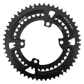 DJC Road Bike Chainring 110BCD 4 Arm Round 2x Chainring Double 52t 36t for Shimano 4700 5800 6800 9000 R7000 R8000 R9100 (Round52-36T)