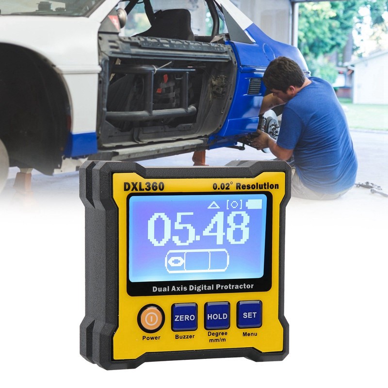 DXL360 Dual Axis Digital Protractor Electronic Inclinometer with Magnetic 100‑240V