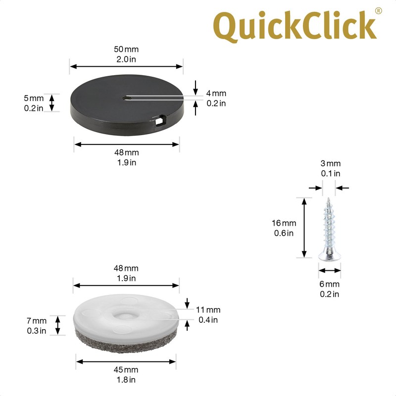 'Wagner QuickClick Glides – Set of 4 for Screwing On/Ultrasoft