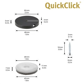 'Wagner QuickClick Glides – Set of 4 for Screwing On/Ultrasoft ", Ø 50mm