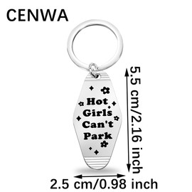 CENWA Hot Girl Bad Driver Motel Keychain Funny Keychain Gift For Teens New Car Gift (can’t park K EU)