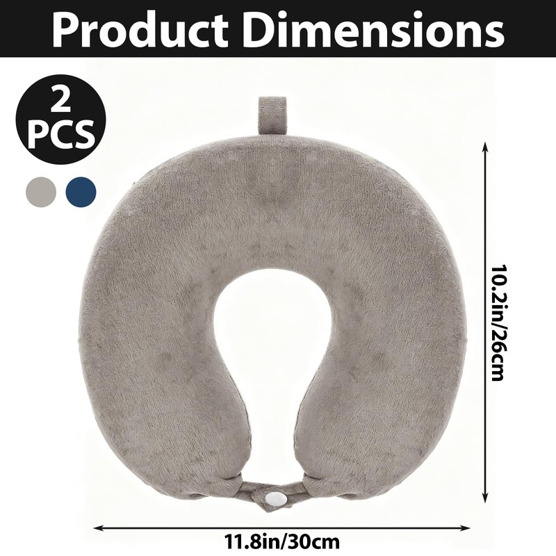 2 Pack Replacement Travel Neck Pillow Covers, U Shaped Travel