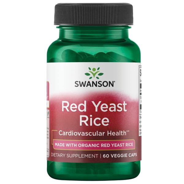 Swanson Made with Organic Traditional Red Yeast Rice 600 Milligrams 60 Veg Capsules