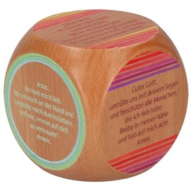 Butzon & Bercker Prayer Cube with Courage Prayers - 6 Children's Prayers for Confidence, Lovingly Designed Beech Wood Cube Ideal for Christian Gifts