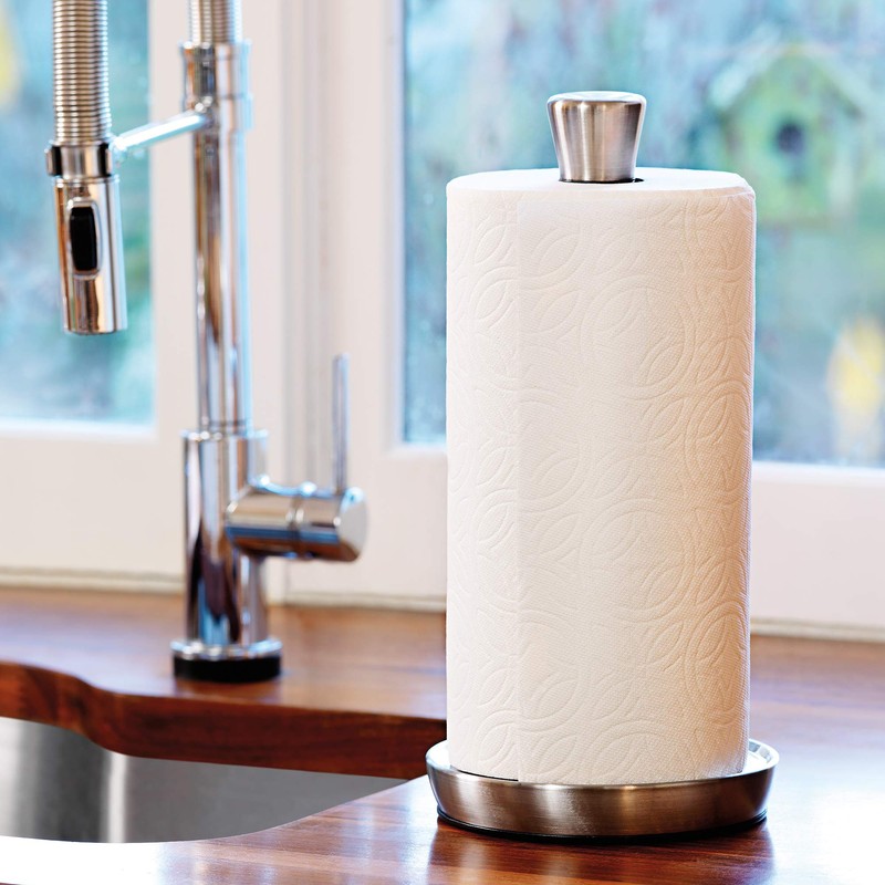Polder KTH-7065-432 Fleur Paper Towel Holder, Silver