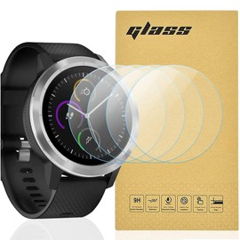 Totill 4-Pack for Garmin Watch Vivoactive 3 Tempered Screen Protector, 99.99% HD Clarity 9H Hardness Premium Quality Guard Film, Shockproof Scratchproof - Not for Garmin Vivoactive 3 music