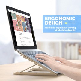 Laptop Stand, Tablet Laptop Holder Stand Foldable Ventilated Adjustable Laptop Computer Holder Desk Stand Universal Lightweight Ergonomic Tray Cooling (Silver)