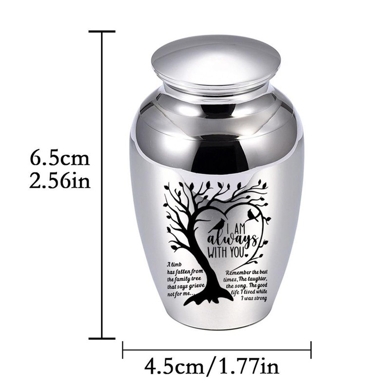 1pcs 6.5cm Small Urns Mini Cremation Human Ashes Holder Aluminum