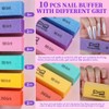 Fandamei Bloque Pulidor De Uñas, 10 Piezas Con Diferentes Granos,