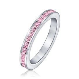 Bling Jewelry Sterling Silver Simulated Pink Tourmaline CZ Ring